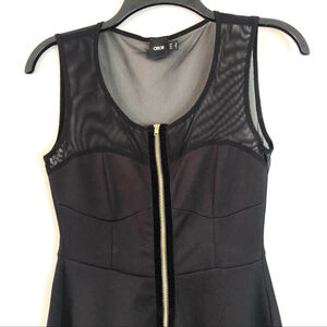 ASOS Corset Sweetheart Illusion Mesh Skater Dress Gold Accent Black Goth Size 4